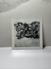 Original WW2 Found Group Photo USA Weapons Vintage Military Soldier WWII Vehicle