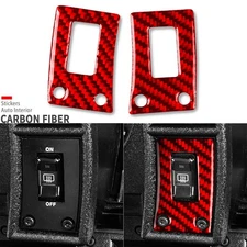 Red Carbon Fiber Window Defogger Switch Cover Trim For Chevrolet Camaro 1982-89