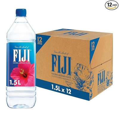 #ad FIJI Natural Artesian Bottled Water 1.5 Liters 50.7 Fl Ounce Pack of 12 10 $22.99