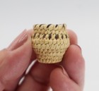 Mini Tohono O'odham Basket Vase  Papago 1" W Ticked Rim LZMB14 — photo 2