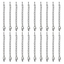 7 Inch Necklace Extender, 20 Pcs Lobster Necklace Extender, Black