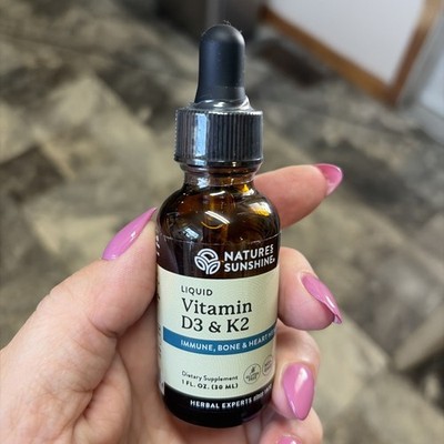 Natures Sunshine Liquid Vitamin D3 And K2 Immune, Bone, And Heart Health 120 Ser