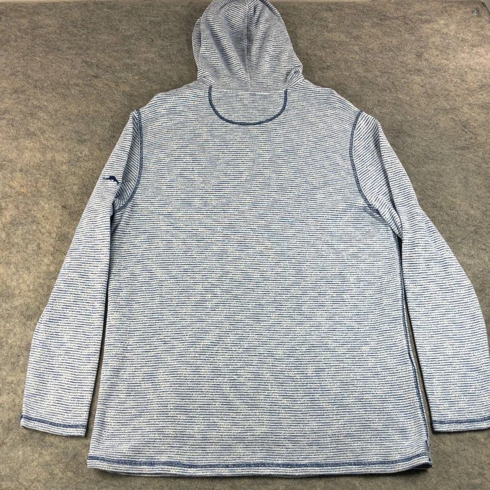Tommy Bahama Para Hombre XLT Azul Blanco Rayas Mezcla de Algodón Pullover Sudadera con Capucha Informal Foto 4 de 4