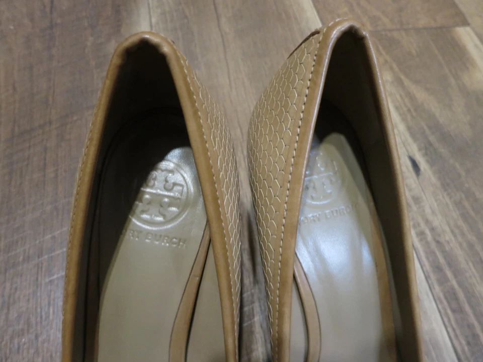 Tory Burch Women's Walnut Aaden Mid Heel Snake Print Leather Pump Sz 11 M - Image 3 of 4