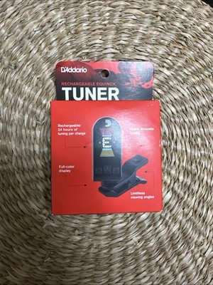 D Addario Equinox Rechargeable Clip On Tuner Black New Fast Shipping Guitar