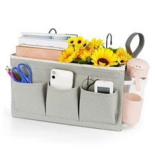 Bedside Caddy/Bedside Storage Bag Hanging Organizer for Bunk and New Grey