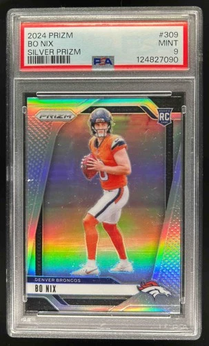 2024 Prizm Bo Nix RC Silver Rookie #309 Broncos PSA 9