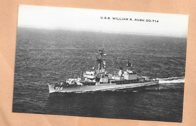 U.S.S. WILLIAM R. RUSH DD-714 ARNOLD ART STORE NAVAL POSTCARD | eBay