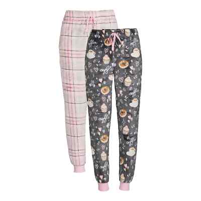 Secret Treasures Women's Pack Plush Coffee Graphic Cuffed Pajama Pants  4-6 S