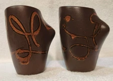 Vintage Laurentian Pottery Stone Ware Mugs Set of 2 Quebec Canada