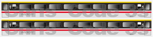 Selbstklebender Vinyl-Wagenaufkleber Spur N Graham Farish - MK3 Intercity 1st - 9611 | Zustand: New
