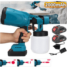 High Pressure Cordless Paint Sprayer Electric Airless HVLP Spray Gun w/2Battery
