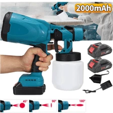 High Pressure Cordless Paint Sprayer Electric Airless HVLP Spray Gun + 2 Battery