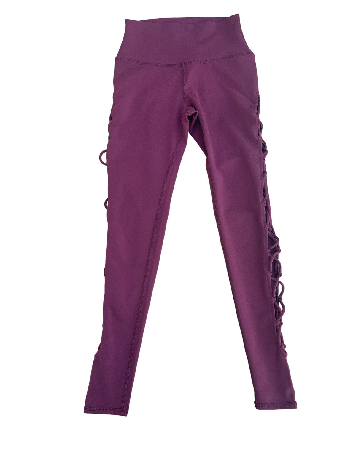 Alo Yoga Interlace Womens XXS Leggings in Black Cherry