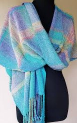 Cheryl Kabala Arizona Hand Woven Prismatic Scarf Womens 16x8'' NWT 225$ Retail 
