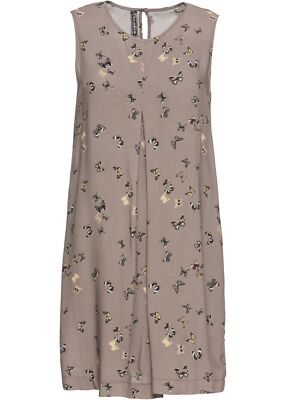 Neu Gemustertes Kleid Gr. 36 Taupe Bedruckt Casual dress Mini dess Sommer dress