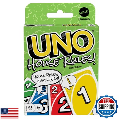 Mattel Games UNO House Rules Card Game for Kids, Adults, Families, Game Night