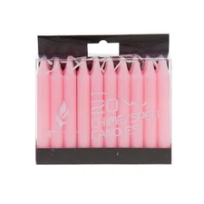 Mega Candles - Unscented 4" Chime / Spell Taper Candles - Pink, Set of 20