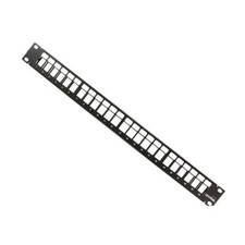 24-Port 1RU QuickPort Patch Panel with Cable Management Bar - Black