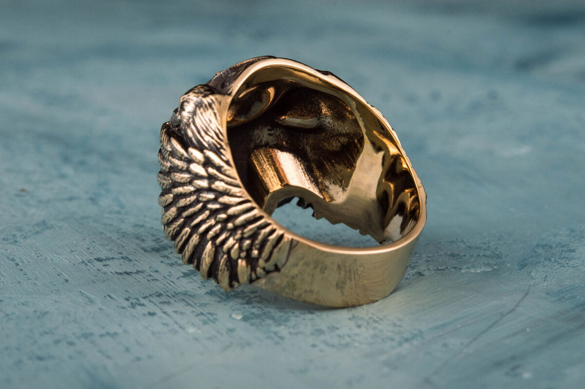 Odin's ravens Bronze Ring, Handmade