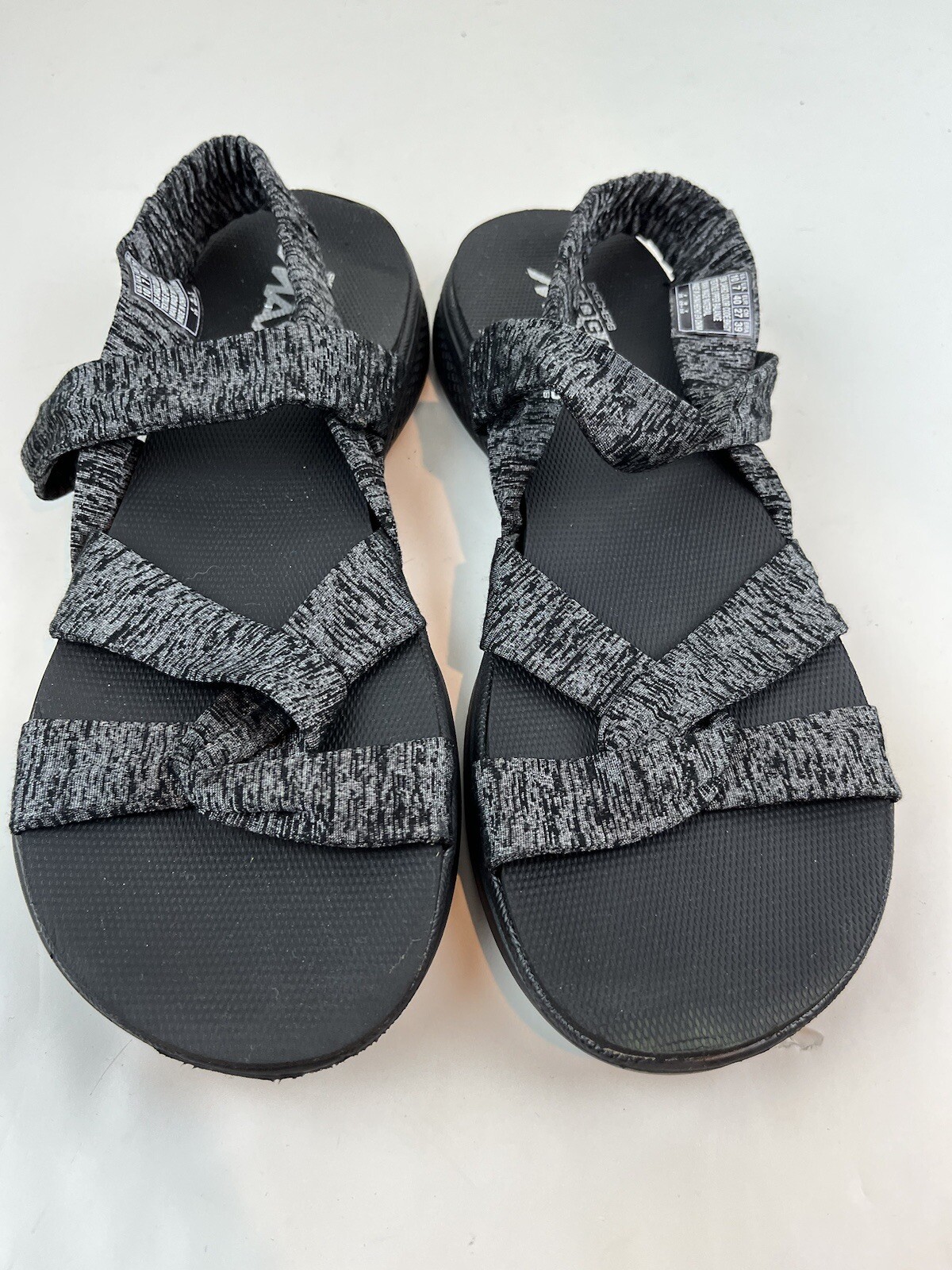 Skechers Women's GOGA Max Sandals Black Stretch Size 10 US 40 EU