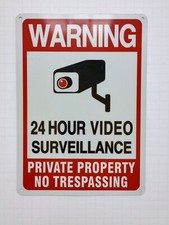 24 Hour Video Surveillance Private Property Sign 10 in. x 7 in. Metal 2 Pack