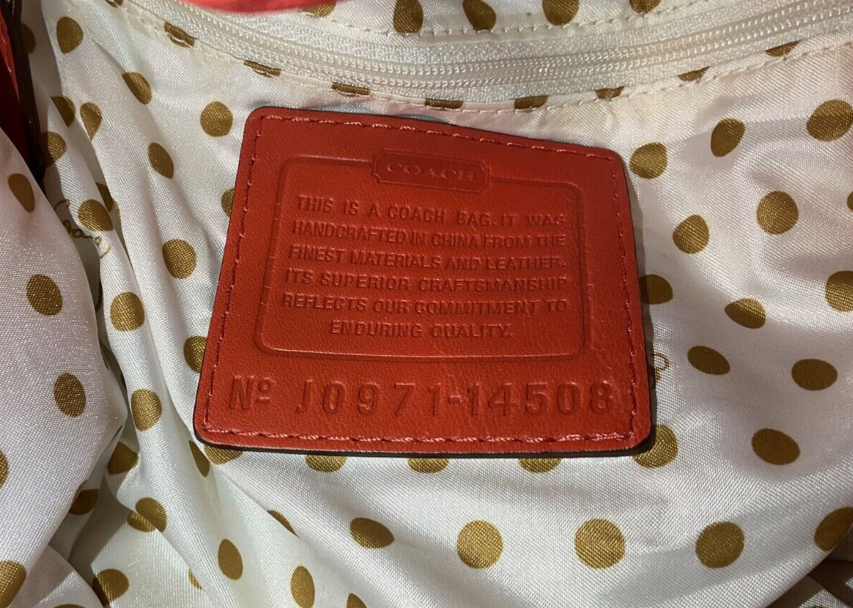 EUC Coach Peyton Drawstring Large Orange Shoulder… - image 8