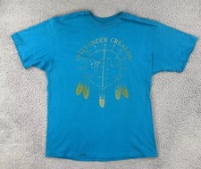 Vtg Hanes Beefy-T XL Blue Single Stitch USA Made T Shirt Unity Under Creation