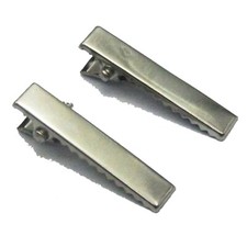 50 Silver Pinch Alligator Hair Clips 30mm with Teeth Bows Craft DIY Hair Accesso