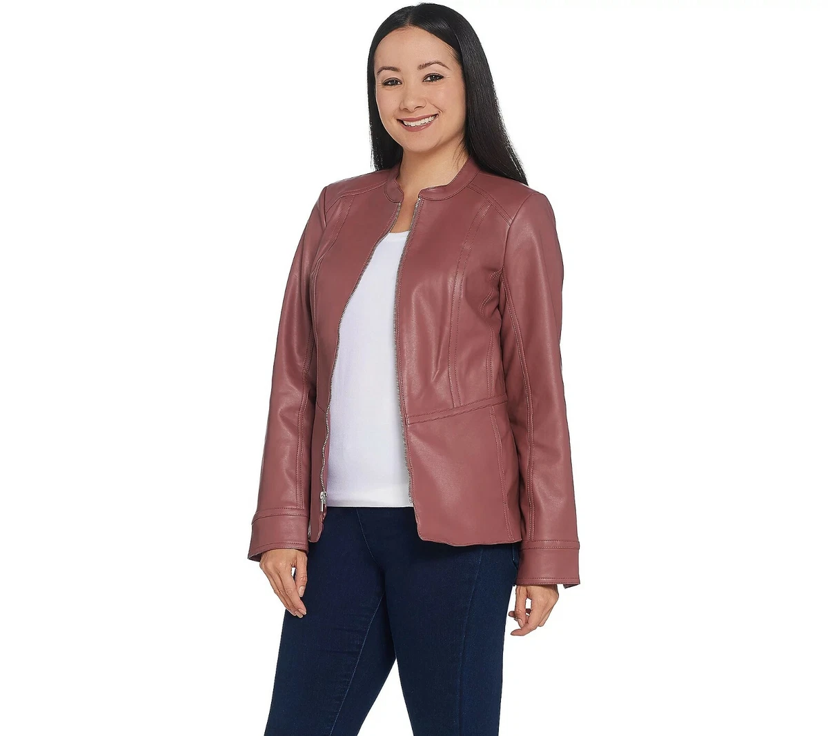 Zip front peplum jacket top
