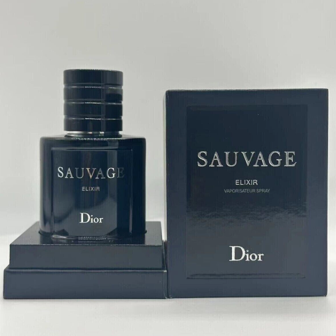 Sauvage by Christian Elixir 2 oz Spray Cologne For Men Gifts & NEW in Wooden Box