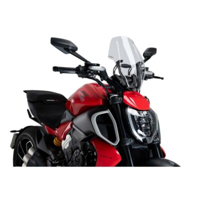 PUIG NAKED CUPOLINO VERSTELLBAR FÜR DUCATI DIAVEL V4 1158 2023 > 2024 TRANSPARENT
