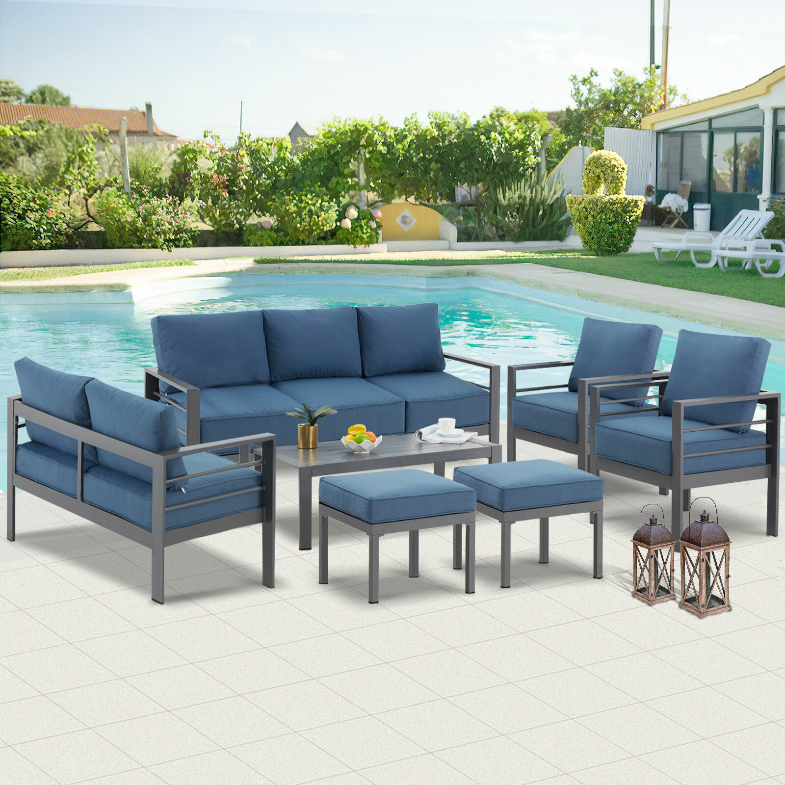 Mainstays 7 Piece Sectional Sofa Set Baci Living Room