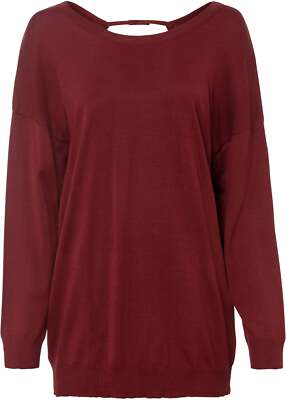 Neu Oversize-Strickpullover Gr.36/38 Kastanienrot Damensweater Langarm Pullover