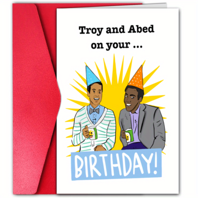 #ad Fun Birthday Card Troy and Abed on Your Birthday 7.1x4.7 In Community $7.97