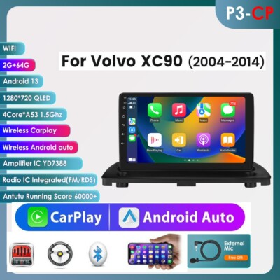 64GB For Volvo XC90 2004-14 Android 13 Carplay Car Radio Stereo GPS Navi FM RDS