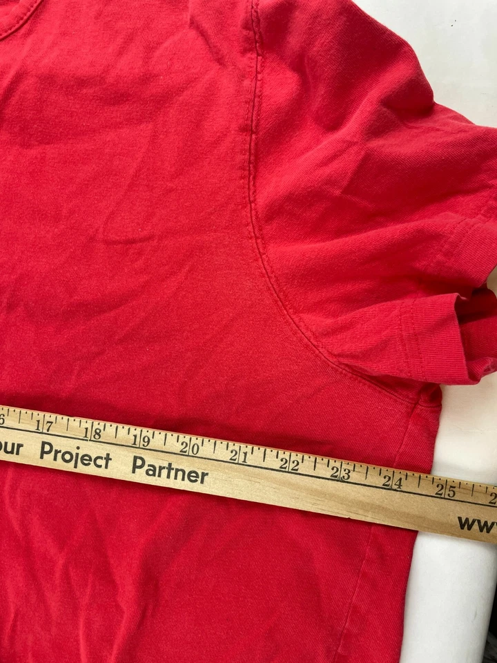 Camiseta informal ERIKA para mujer talla 1X roja lisa cuello redondo manga corta Foto 3 de 4