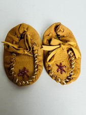 Beaded Baby Moccasins Leather Sweet Hademade