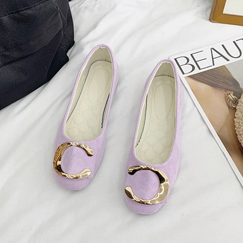 Women Flats Slip On Flat Shoes Formal Ladies Square Toe Classic Pumps Buckle - Bild 82 von 113
