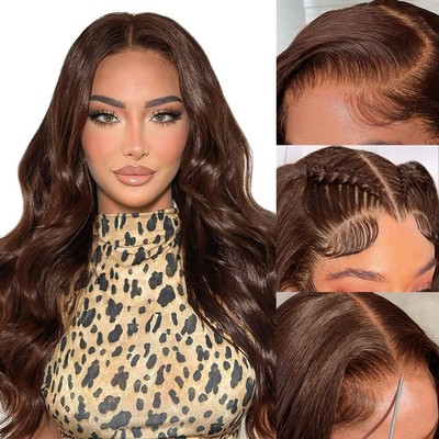 Brown Wig Human Hair Pre Plucked 7x5 Brown Glueless Lace Front Wigs Human Hair