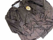 Brown Vintage Security Officer Patch Light Windbreaker Snap Up Jacket Medium