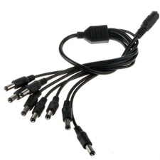 DC 8-Way CCTV Power Supply Splitter Cable Cord Lead 2.1mm x 5.1mm 9V and 12V PSU