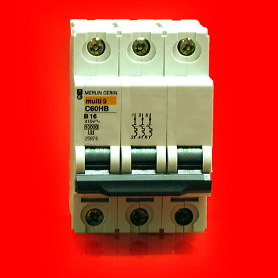 Marlin Gerin Multi 9 C60HB 16A 415V dreipolig Typ B TP MCB (A25)