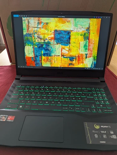 MSI Alpha 15 AMD Advantage Edition, Ryzen 5 5600H, RX 6600M, 16/512GB -sehr gut