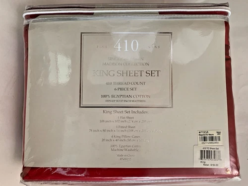 Madison Collection King Sheet 6 Piece Set 410 Thread Count 100% Egyptian Cotton