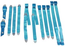 1968-69 Dodge Plymouth B Body Blue Bucket Seat Belts Full Set Charger Gtx Rr