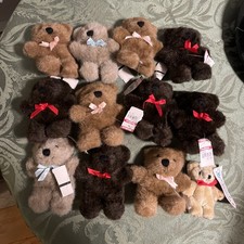 Vintage 1990 Dakin Teddy Bears, Plush 7" Stuffed Animals, Lot Of 12 Plush Toys