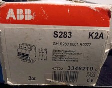 LOT OF 3 ABB S283 K2A 3P 2A CIRCUIT BREAKERS NIB