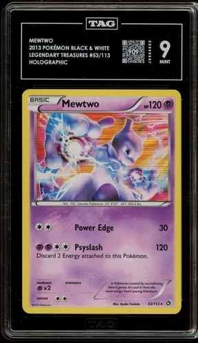 Pokemon Mewtwo Legendary Treasures Holo 53 TAG 9 Mint