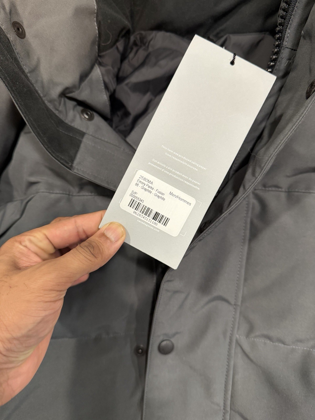 Canada Goose Mens Emory Parka Gray Small S Fur NWT Jacket Authentic 2580MA image 9